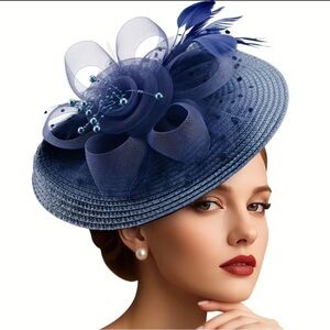 Elegant Navy Blue Fascinator Hat